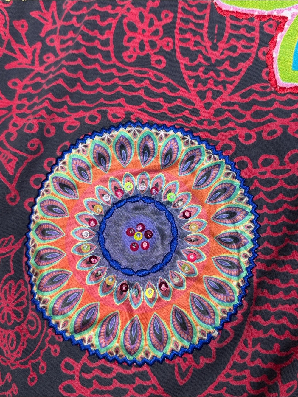 Desigual Multicolor Mandala A-Line Skirt L - Picture 3 of 7